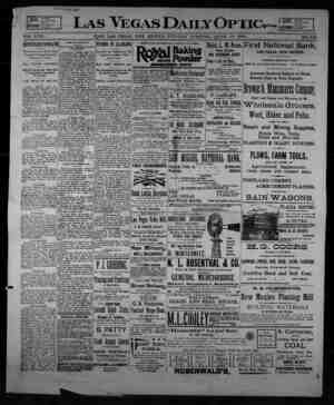 Las Vegas Daily Optic Newspaper April 28, 1896 kapağı