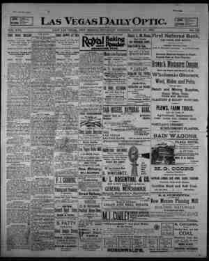 Las Vegas Daily Optic Newspaper April 30, 1896 kapağı