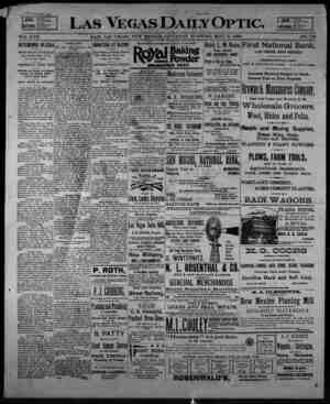 Las Vegas Daily Optic Newspaper May 2, 1896 kapağı