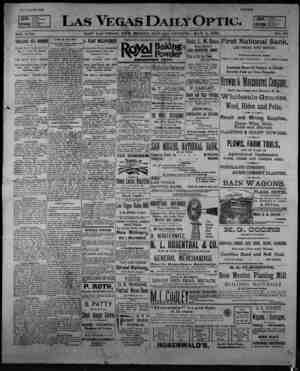 Las Vegas Daily Optic Newspaper May 4, 1896 kapağı
