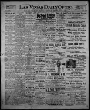 Las Vegas Daily Optic Newspaper May 6, 1896 kapağı