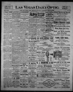 Las Vegas Daily Optic Newspaper May 16, 1896 kapağı
