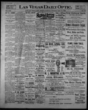 Las Vegas Daily Optic Newspaper May 19, 1896 kapağı