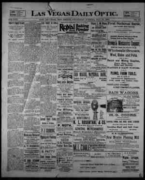 Las Vegas Daily Optic Newspaper May 20, 1896 kapağı