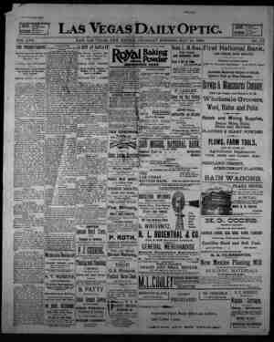 Las Vegas Daily Optic Newspaper May 21, 1896 kapağı