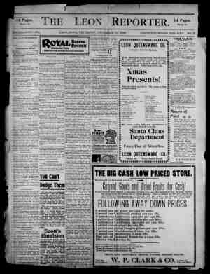 The Leon Reporter Newspaper December 21, 1899 kapağı