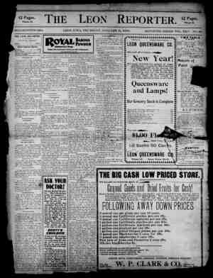 The Leon Reporter Newspaper January 11, 1900 kapağı