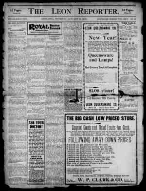 The Leon Reporter Newspaper January 18, 1900 kapağı
