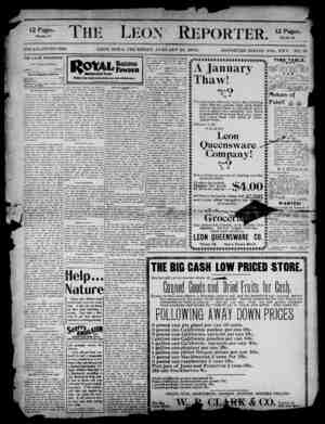 The Leon Reporter Newspaper January 25, 1900 kapağı