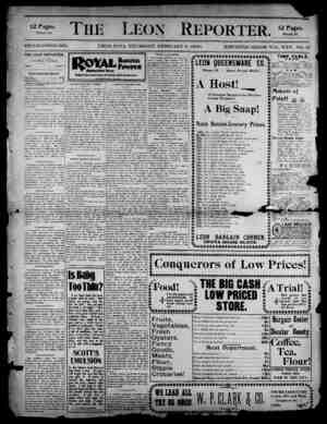 The Leon Reporter Gazetesi 8 Şubat 1900 kapağı