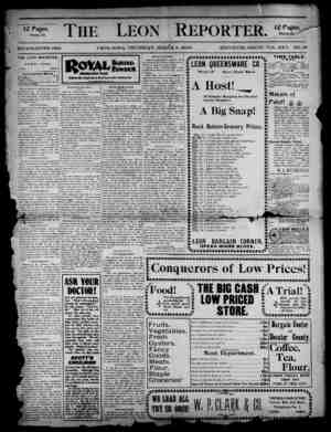 The Leon Reporter Newspaper March 8, 1900 kapağı