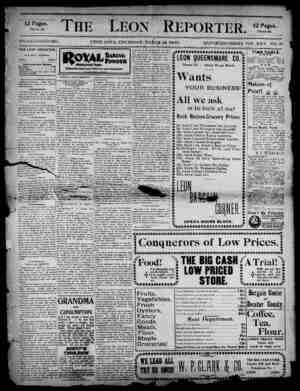 The Leon Reporter Newspaper March 22, 1900 kapağı