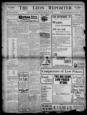 The Leon Reporter Newspaper March 29, 1900 kapağı
