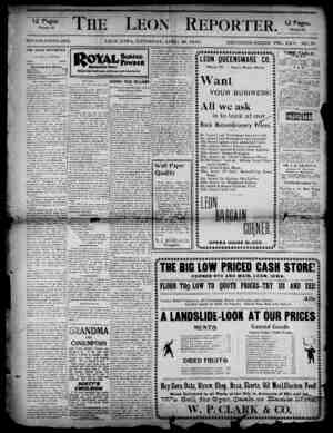 The Leon Reporter Newspaper April 26, 1900 kapağı