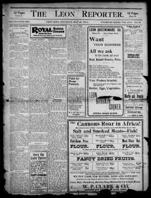The Leon Reporter Newspaper May 24, 1900 kapağı