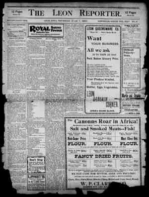 The Leon Reporter Newspaper June 7, 1900 kapağı