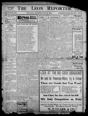 The Leon Reporter Newspaper July 26, 1900 kapağı