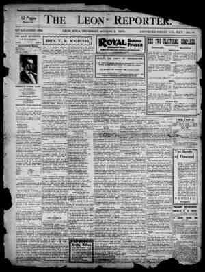 The Leon Reporter Newspaper August 2, 1900 kapağı