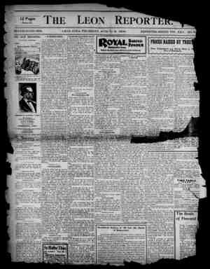The Leon Reporter Newspaper August 9, 1900 kapağı