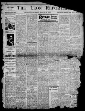 The Leon Reporter Newspaper August 16, 1900 kapağı
