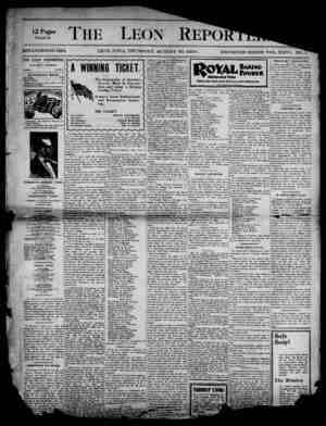 The Leon Reporter Newspaper August 30, 1900 kapağı
