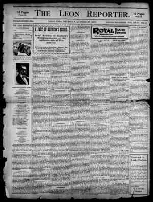 The Leon Reporter Newspaper October 25, 1900 kapağı