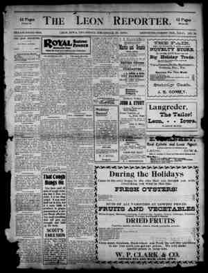 The Leon Reporter Newspaper December 13, 1900 kapağı