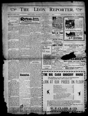 The Leon Reporter Newspaper January 17, 1901 kapağı