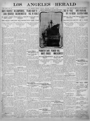 The Los Angeles Herald Newspaper January 9, 1905 kapağı