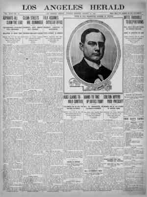 The Los Angeles Herald Newspaper January 10, 1905 kapağı