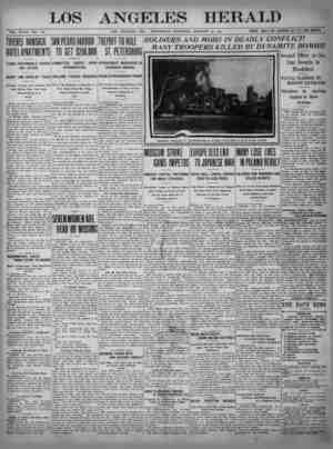 The Los Angeles Herald Newspaper January 25, 1905 kapağı