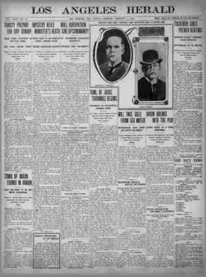 The Los Angeles Herald Newspaper February 5, 1905 kapağı