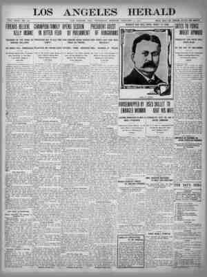 The Los Angeles Herald Newspaper February 15, 1905 kapağı