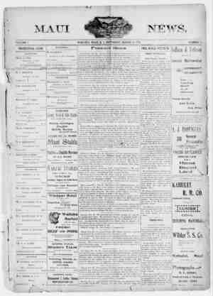 The Maui News Newspaper 17 Mart 1900 kapağı