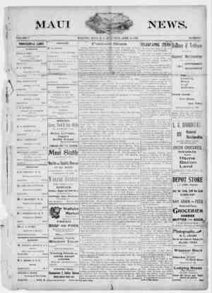 The Maui News Newspaper 14 Nisan 1900 kapağı