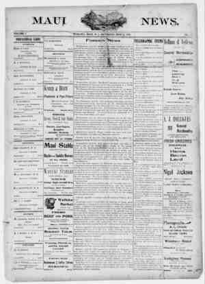 The Maui News Newspaper 12 Mayıs 1900 kapağı