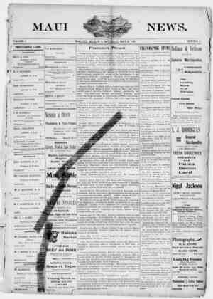 The Maui News Newspaper 26 Mayıs 1900 kapağı