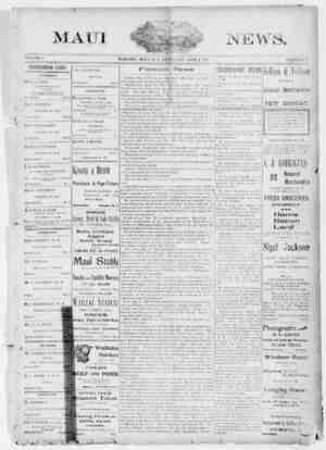 The Maui News Newspaper 2 Haziran 1900 kapağı
