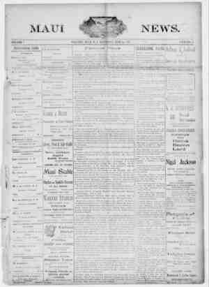 The Maui News Newspaper 16 Haziran 1900 kapağı