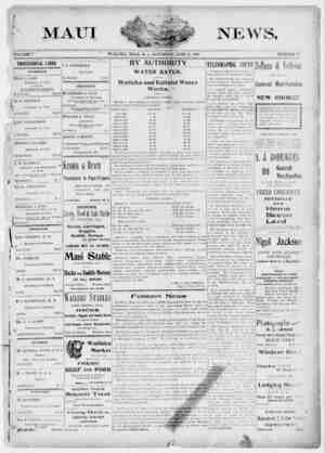 The Maui News Newspaper 23 Haziran 1900 kapağı