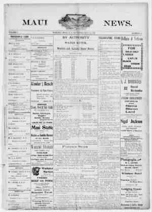 The Maui News Newspaper 14 Temmuz 1900 kapağı