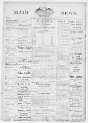 The Maui News Newspaper 28 Temmuz 1900 kapağı
