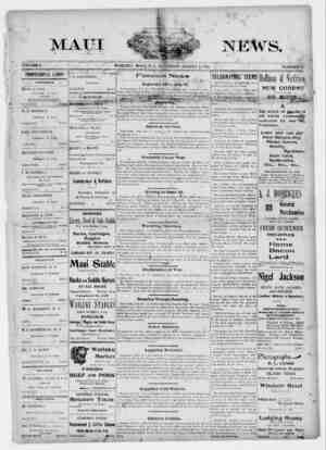 The Maui News Newspaper 4 Ağustos 1900 kapağı