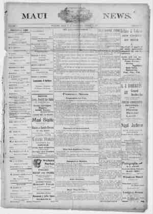 The Maui News Newspaper 11 Ağustos 1900 kapağı