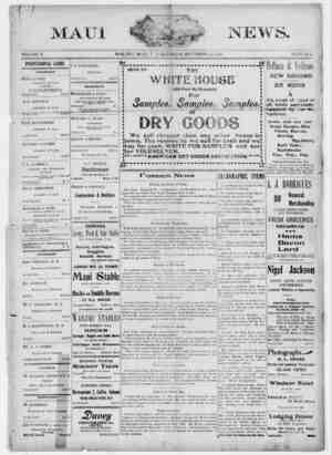 The Maui News Newspaper 22 Eylül 1900 kapağı