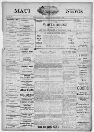 The Maui News Newspaper 29 Eylül 1900 kapağı