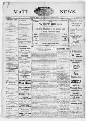 The Maui News Newspaper 27 Ekim 1900 kapağı