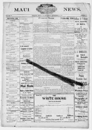 The Maui News Newspaper 24 Kasım 1900 kapağı