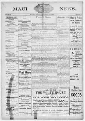 The Maui News Newspaper 8 Aralık 1900 kapağı
