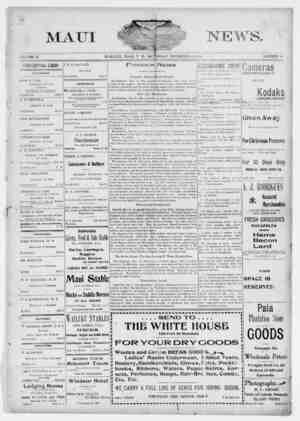 The Maui News Newspaper 15 Aralık 1900 kapağı